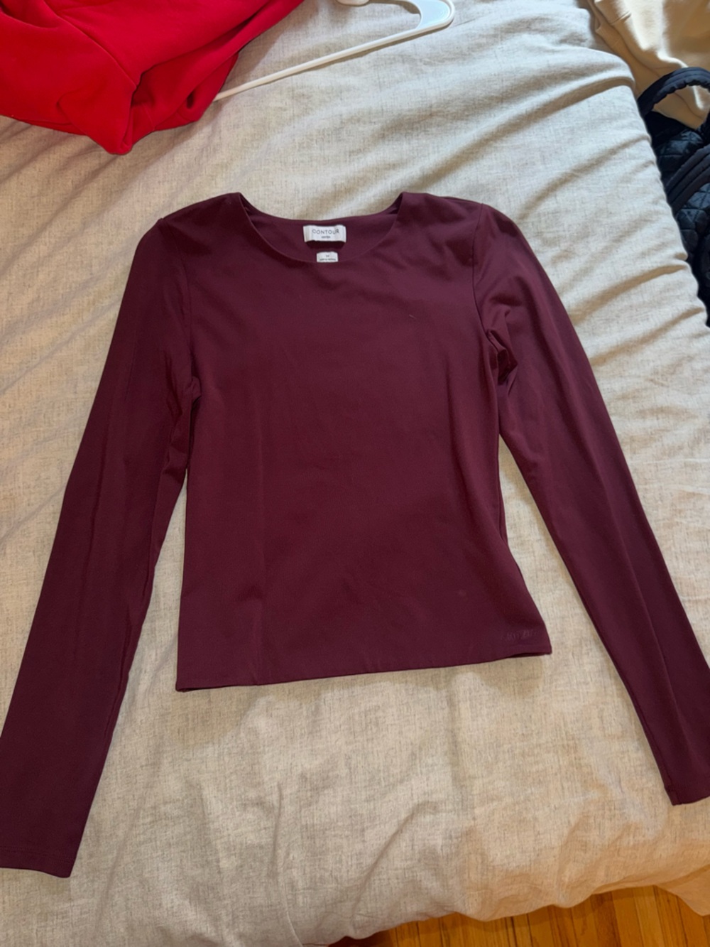 Aritzia Long-Sleeve Contour- Burgundy